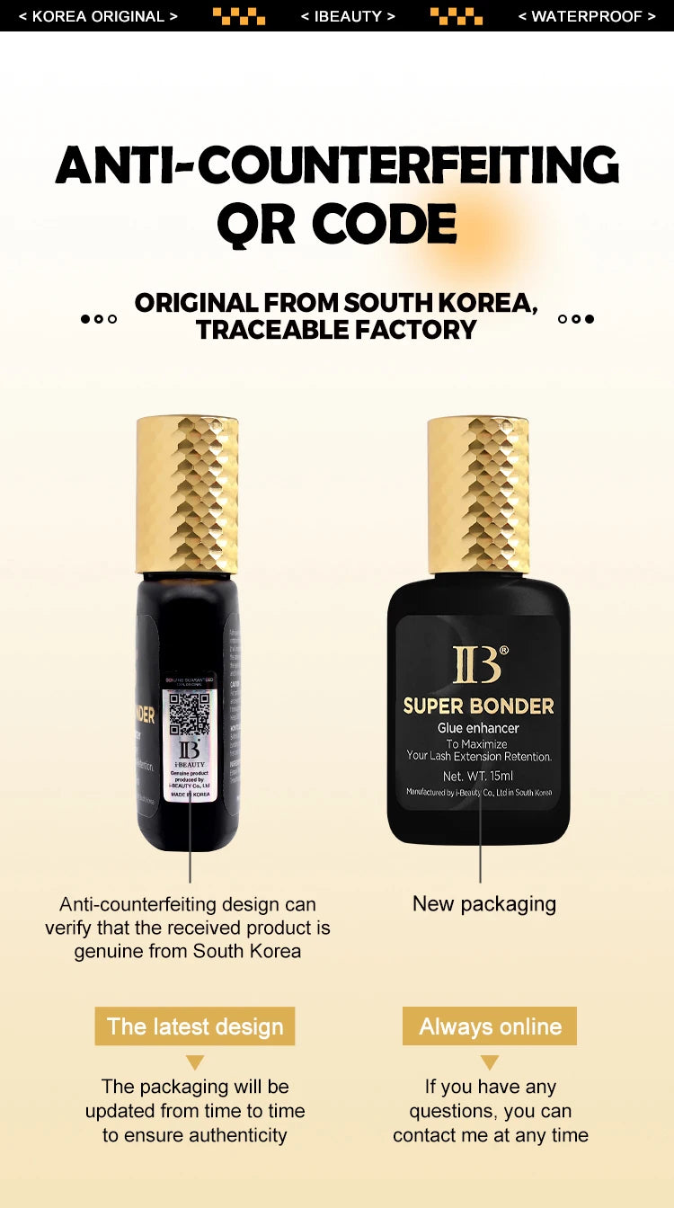 1 Bottle IBeauty Super Bonder Banana Primer Fake Eyelash Extension Long Lasting Korea Booster Strong Adhesive Makeup Tools