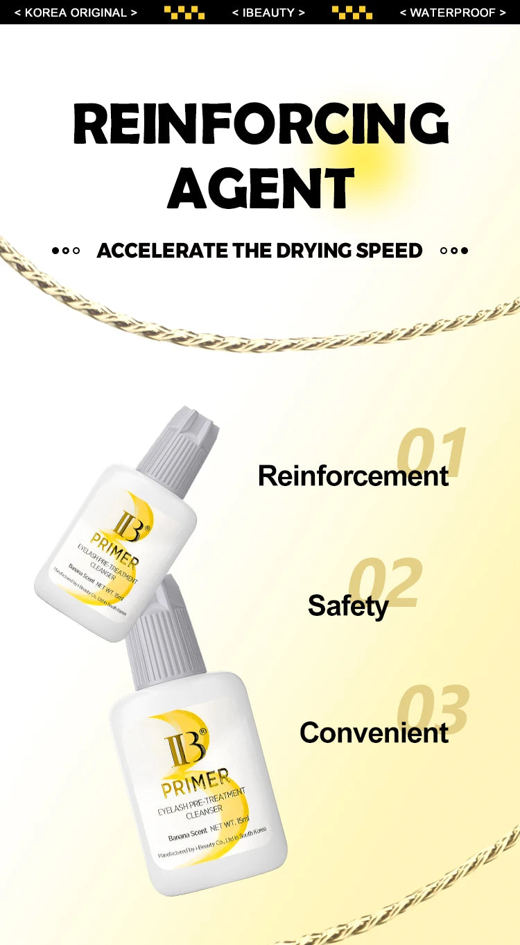 1 Bottle IBeauty Super Bonder Banana Primer Fake Eyelash Extension Long Lasting Korea Booster Strong Adhesive Makeup Tools