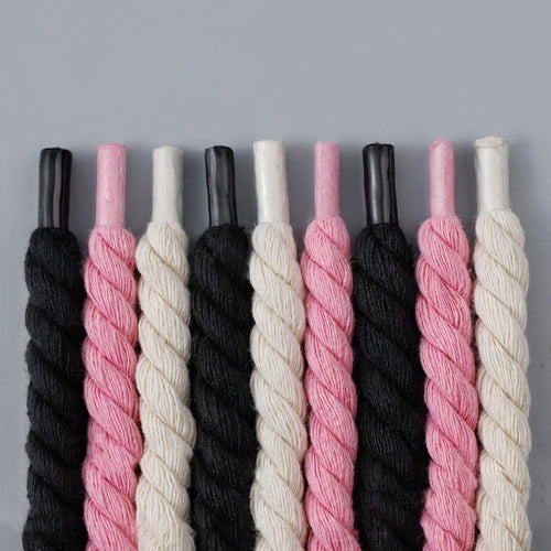 0.8CM Thick Round Shoelaces Quality solid color Cotton Shoelace Running Sneakers Laces 100/120/140CM Boots Shoelace 1Pair/2Pair