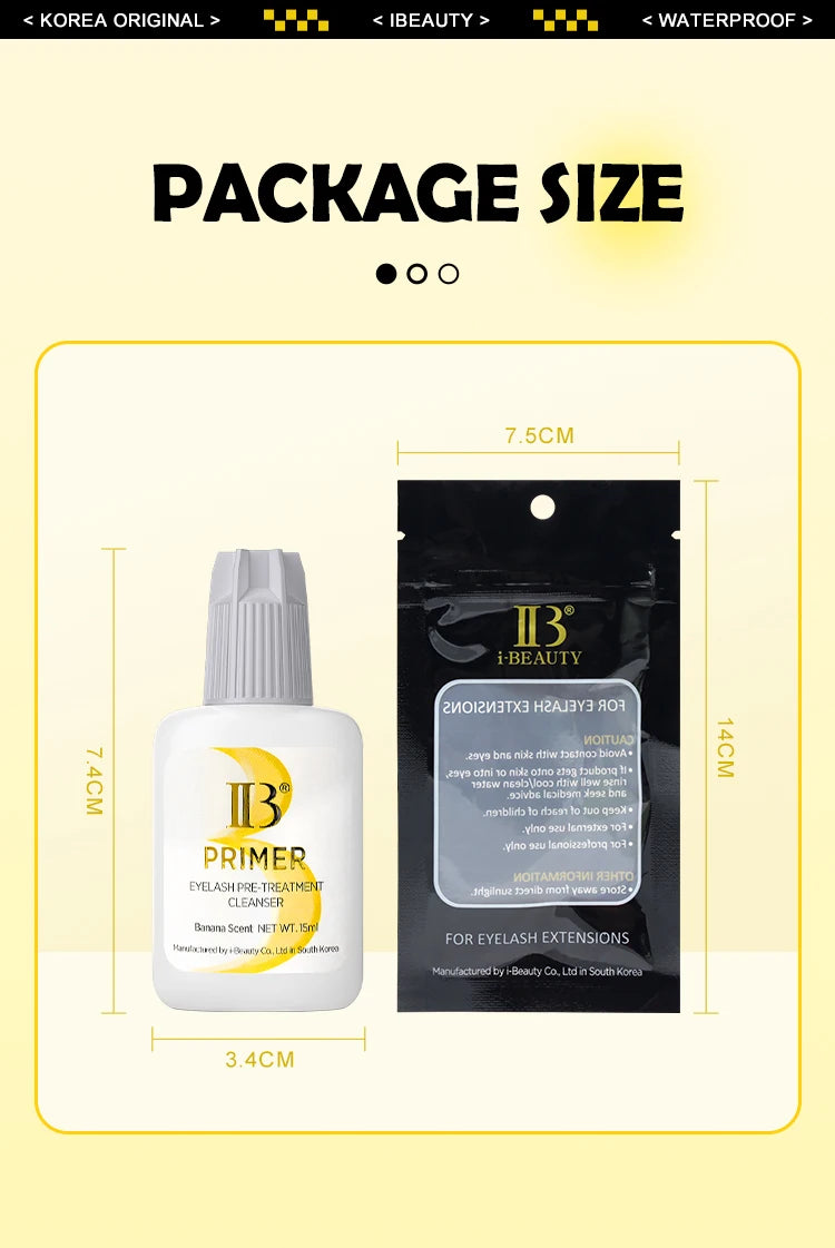 1 Bottle IBeauty Super Bonder Banana Primer Fake Eyelash Extension Long Lasting Korea Booster Strong Adhesive Makeup Tools