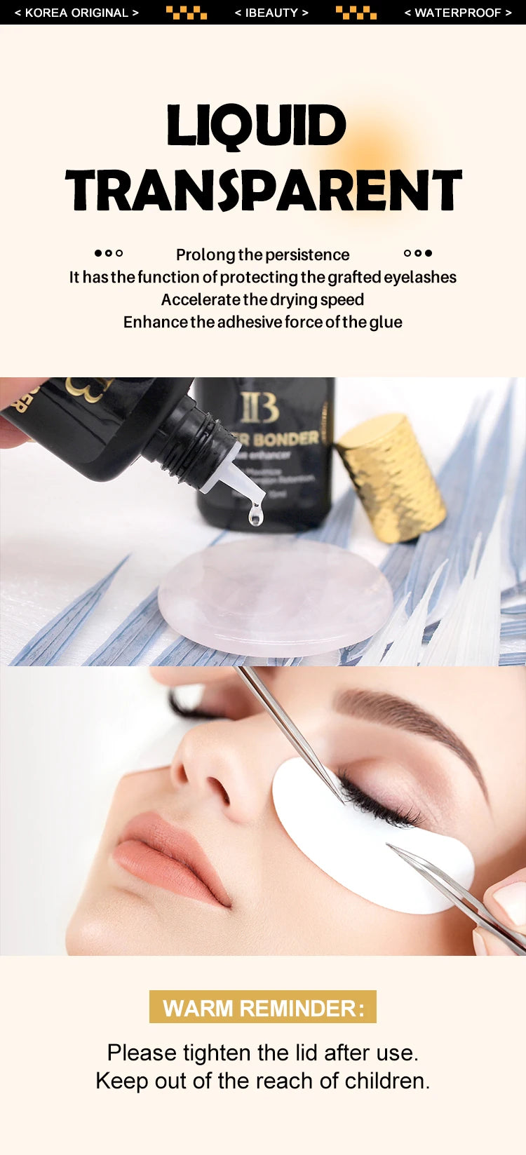 1 Bottle IBeauty Super Bonder Banana Primer Fake Eyelash Extension Long Lasting Korea Booster Strong Adhesive Makeup Tools