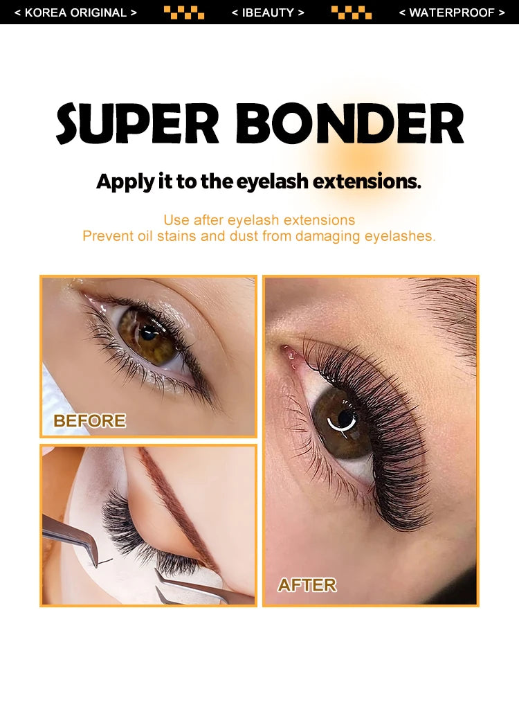 1 Bottle IBeauty Super Bonder Banana Primer Fake Eyelash Extension Long Lasting Korea Booster Strong Adhesive Makeup Tools